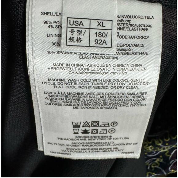 Brooks Brothers Violette-Print Navy Surplice Jersey Faux Wrap Jersey Dress XL - Picture 13 of 14